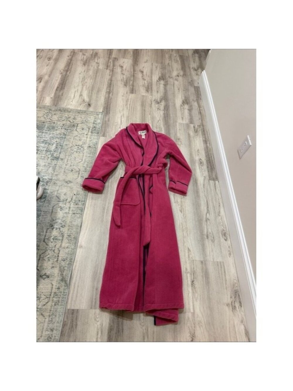 L.L Bean vintage pink fleece bath robe women size Medium